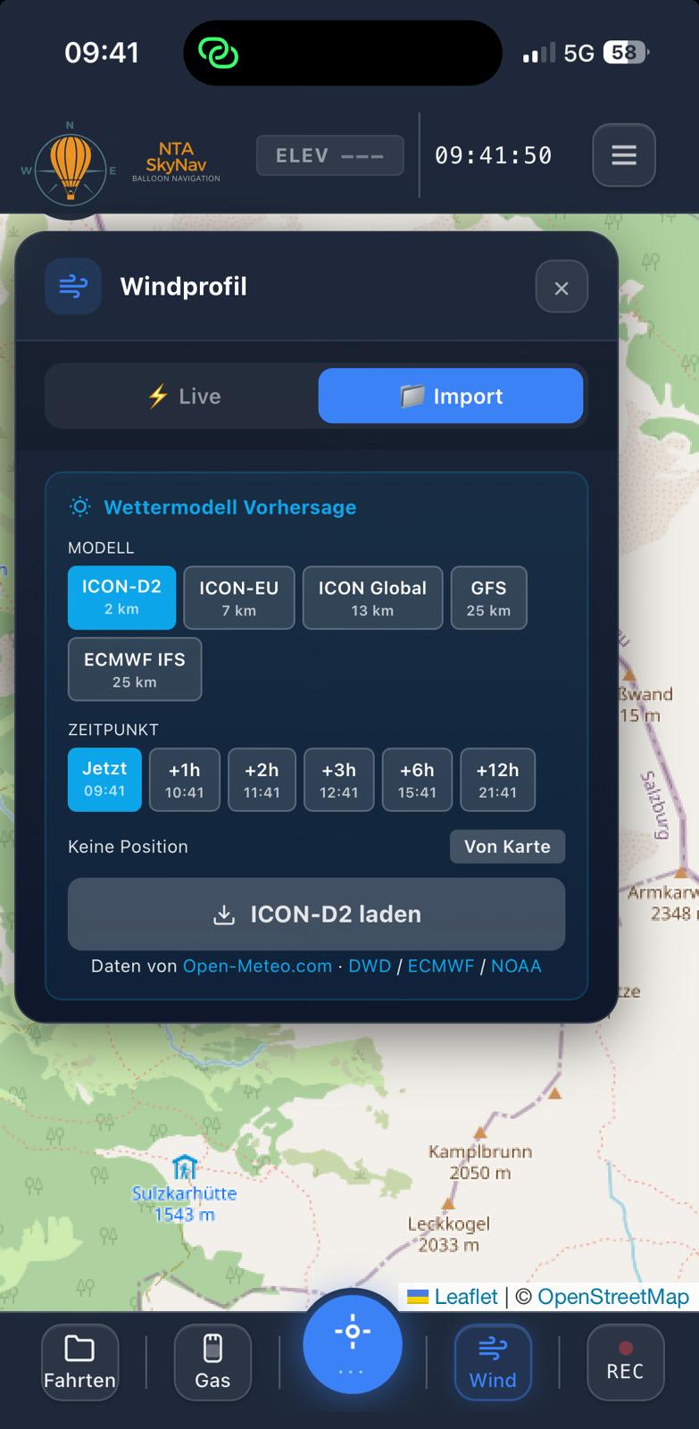 Wettermodell Overlay